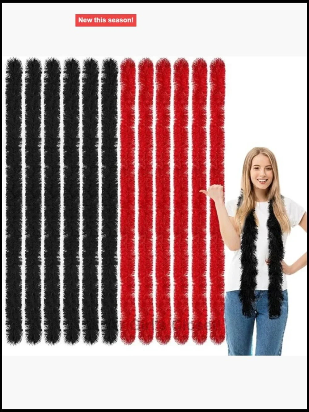 24 Feather Boas Bulk Artificial Fluffy Costume Decor Halloween Wedding Party